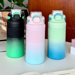 Stainless Steel Vacuum Insulated Water Bottle | Dual Shade | Silicone Sleeve | Portable & Leakproof | 500 ML | Assorted Colors | Box Packing