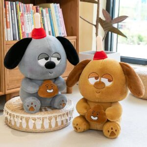 Cute Strange Dog Plush Toy with Poop for Kids | Imported Skin | 35 Cm | Soft Toys | Assorted Colors | OPP Packing