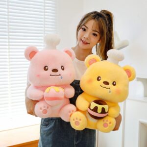 Cute Chef Bear Plush Toy for Kids | Washable & Huggable | Imported Skin | Soft Toy | Big Size | 50 Cm | Assorted Colors | OPP Packing