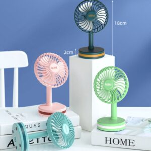 Mini Table Fan with Light & USB Cable | 180° Rotatable | Portable & Rechargeable | Assorted Colors | Box Packing