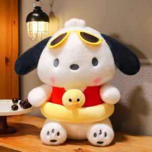 Ultra Soft Puppy Plush Toy with Sunglasses for Kids | Washable & Huggable | Imported Skin | Soft Toy | 35 Cm | Assorted Colors | OPP Packing