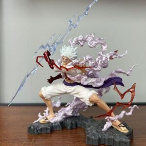 Monkey D. Luffy Figure with Holding Lighting Bolt | PVC Material | Anime Figure | Decorative Item | 22 Cm | Box Packing