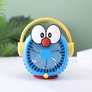 Cute Cartoon Shape Table Fan with USB Cable | Rechargeable | Compact & Portable | Assorted Colors & Design | Box Packing