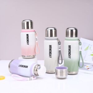 Stainless Steel Thermos Flask with Infuser | Portable & Leakproof | Dual Shade | 600 ML | Assorted Colors | Box Packing