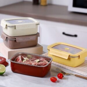 Stainless Steel Food Container | Airtight & Leakproof | Microwave Safe | Heat Preservation Container | 1200 ML | Assorted Colors | Box Packing