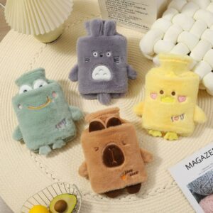 Cute Cartoon Shape Plush Hot Water Bag with Pocket | 1000 ML | Leakproof | Assorted Colors | OPP Packing