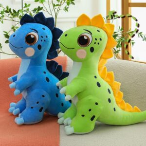 Small Baby Dinosaur Plush Toy for Kids | Imported Skin | Washable & Huggable | Soft Toy | 40 Cm | Assorted Colors | OPP Packing