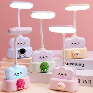 Cute Cartoon Kids Table Lamp with USB Cable | 360° Rotation | Rechargeable | 10.5*5*24 Cm | Assorted Colors | Box Packing