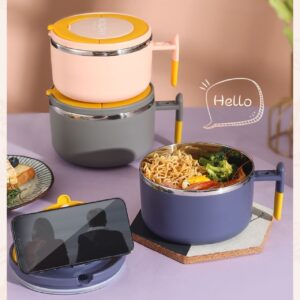 Stainless Steel Insulated Maggie Bowl with Spoon & Chopstick | 1000 ML | Portable & Leakproof | Assorted Colors | Box Packing