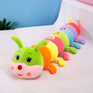 Cute Caterpillar Shape Soft Toy for Kids | Imported Skin | Plush Toy | 60 Cm | Assorted Colors | OPP Packing