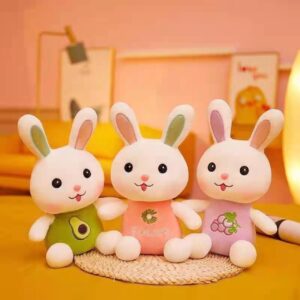 Super Soft Fruit Rabbit Plush Toy for Kids | Washable & Huggable | Soft Toy | Imported Skin | 35 Cm | Assorted Colors | OPP Packing