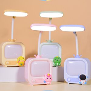 Television Shape Table Lamp with USB Charging Cable | Rechargeable | 360° Rotation | Night Lamp | Assorted Colors | Box Packing