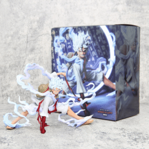 PVC One Piece Monkey D. Luffy Gear 5 Sun God Nika Action Figure | Squatting Sun God | 17.5 CM | Color Box Packing