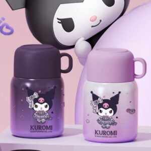 Stainless Steel Kawaii Bowl with Foldable Spoon & Handle | Double wall Insulation | Portable & Leakproof | 500 ML | Assorted Colors | Box Packing